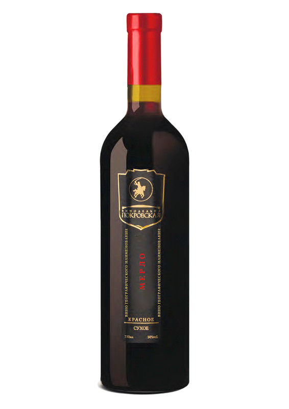 Вино Покровская Мерло красное сухое, 750мл