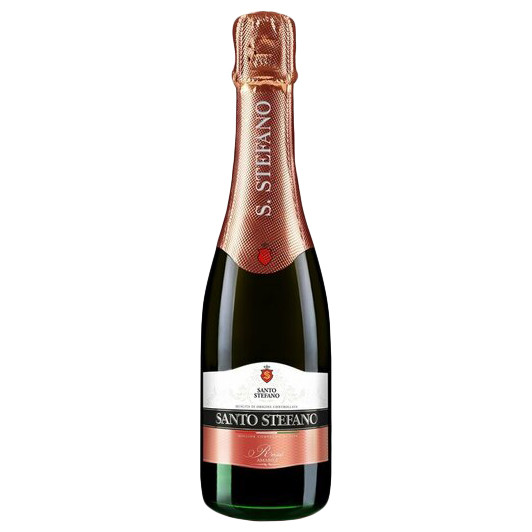 Напиток винный Santo Stefano Розе розовый полусладкий 8% газированный, 375мл