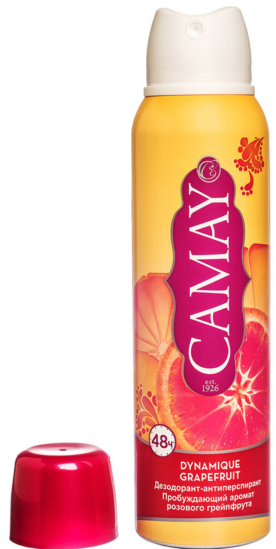 Антиперспирант-дезодорант Camay Dynamique Grapefruit спрей, 150мл — фото 2