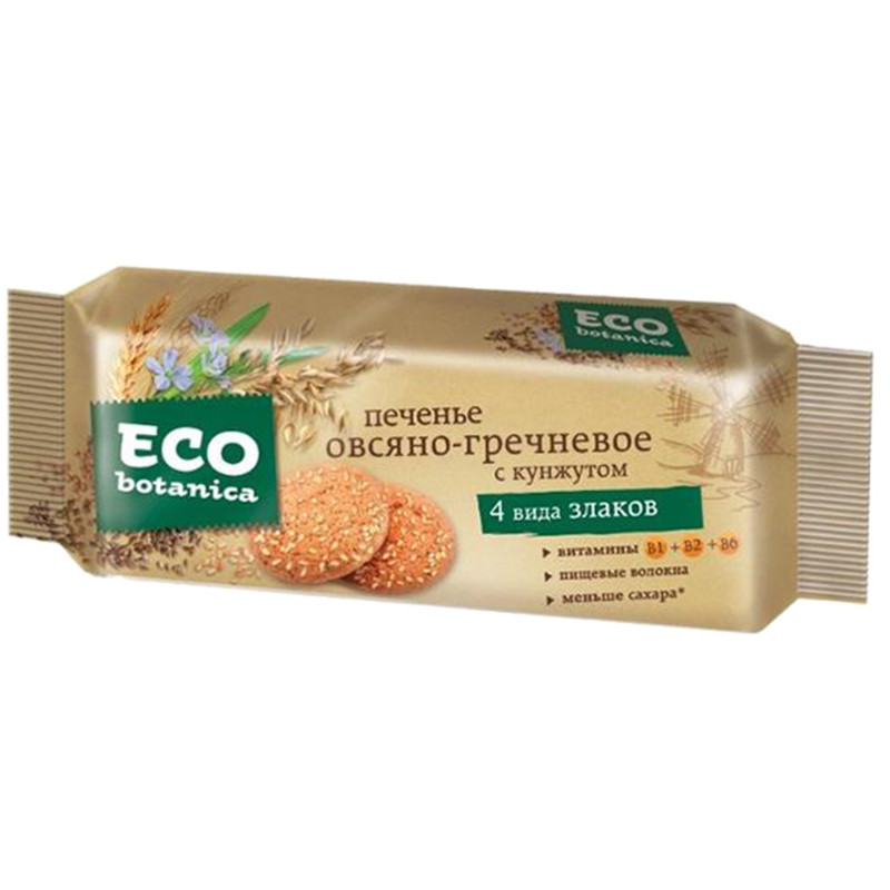 Печенье Eco Botanica овсяно-гречневое с кунжутом, 280г — фото 1