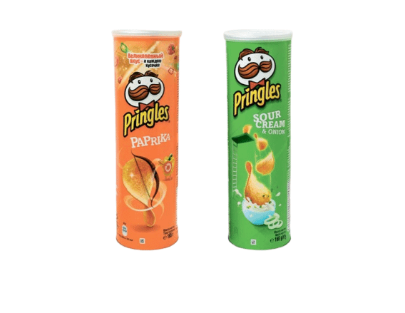 Чипсы картофельные Pringles со вкусом сметаны и лука + со вкусом паприки, 2x165г