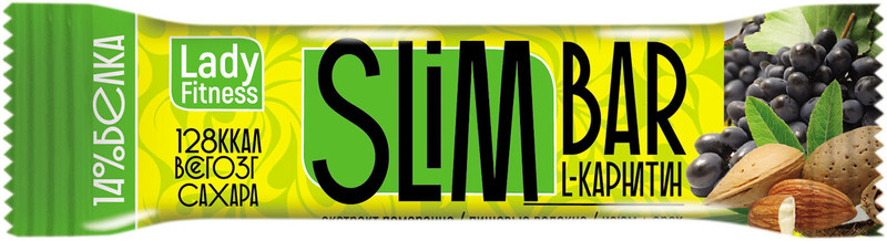 Батончик Lady Fitness Slim Bar со вкусом изюма-орехов с L-карнитином, 35г