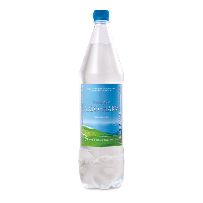 Вода Родники Лаго-Наки минеральная природная питьевая столовая газированная, 1.5л