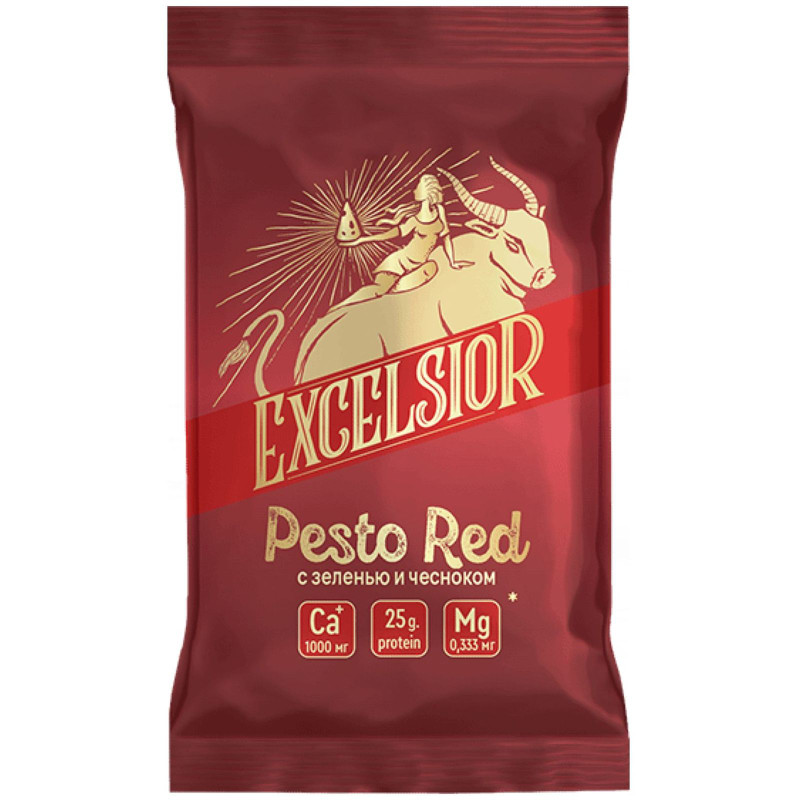 Сыр Excelsior Pesto Red с зеленью и чесноком 45%, 180г