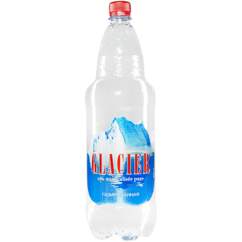 Вода Glacier питьевая очищенная газированная, 1.5л