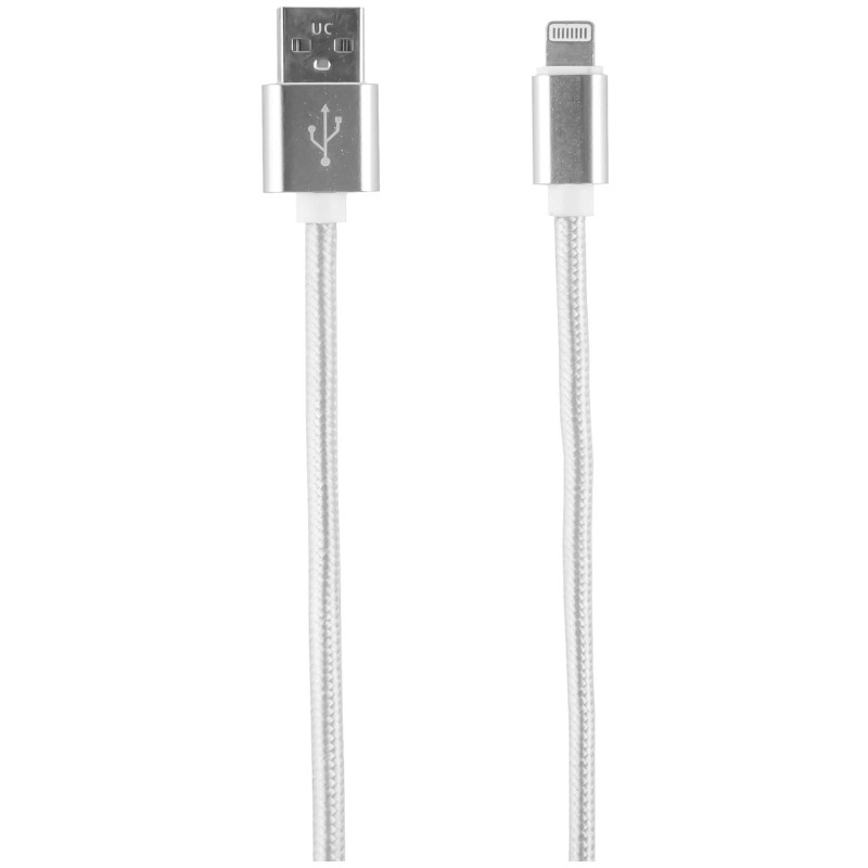 Дата-кабель Red Line USB-8-pin для Apple серебристый, 2м — фото 1