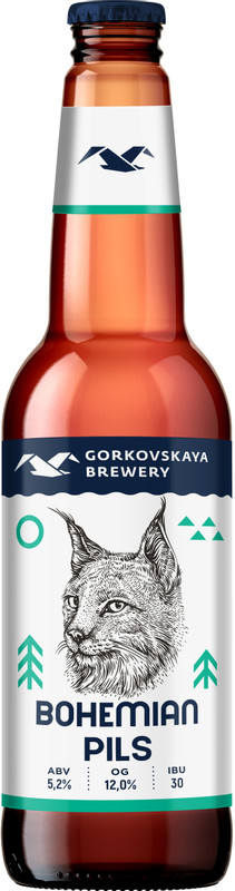 Пиво Gorkovskaya Brewery Богемский Пилс светлое нефильтрованное 5.2%, 440мл — фото 1