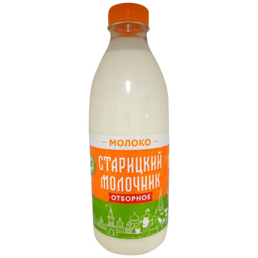 Молоко Старицкий Молочник Отборное цельное питьевое пастеризованное 3.4-6%, 950мл
