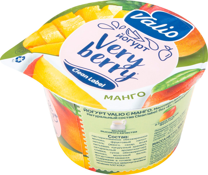 Йогурт Valio манго 2.6%, 180г — фото 1