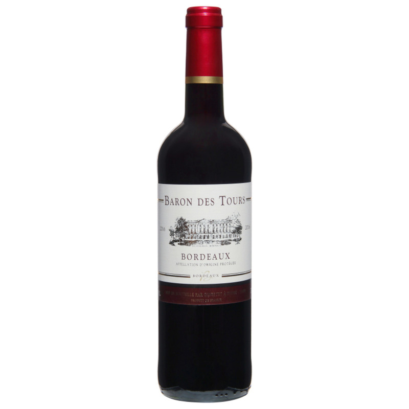 Вино Baron des Tours Бордо красное сухое, 750мл
