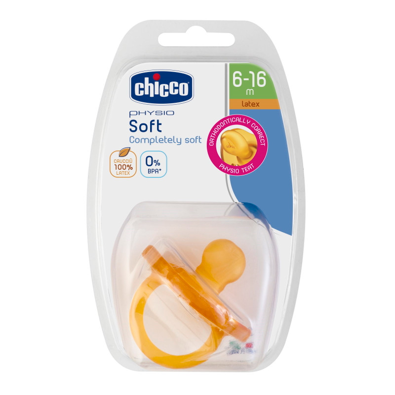 Соска-пустышка Chicco Physio Soft латексная с 6 до 12 месяцев