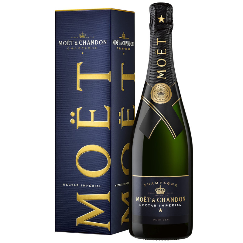 Вино игристое Moёt & Chandon Nectar Imperial Champagne AOC белое полусладкое в п/у 12%, 750мл