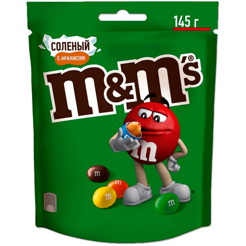 Конфеты M&M's драже с арахисом, солью и молочным шоколадом для компании, 145г