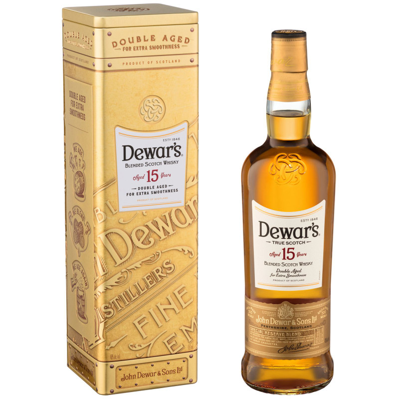 Виски Dewar's 15 Y.O. шотландский купажированный 40%, 750мл