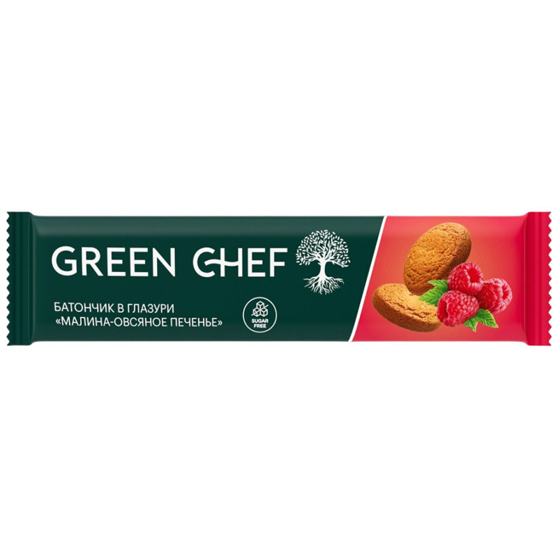 Батончик Green Chef Малина-Овсяное печенье в глазури, 40г