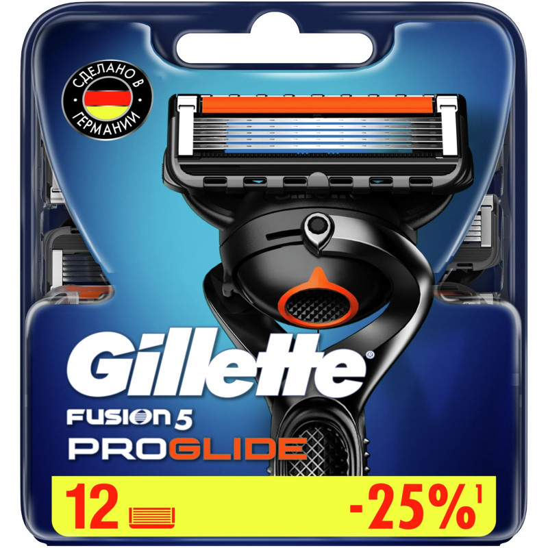 Кассеты Gillette Fusion Proglide для бритья сменные, 12шт — фото 1