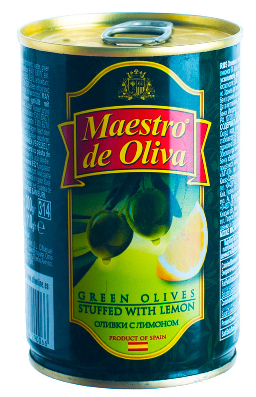 Оливки Maestro de Oliva с лимоном, 300г