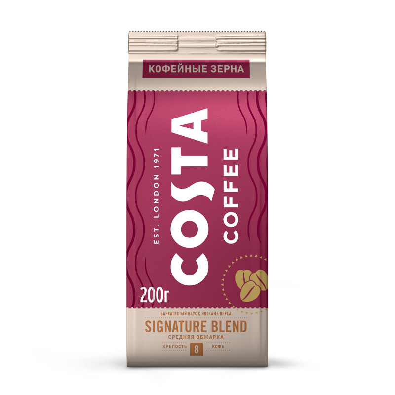 Кофе Costa Coffee Signature Blend Средняя обжарка, в зернах, 200г