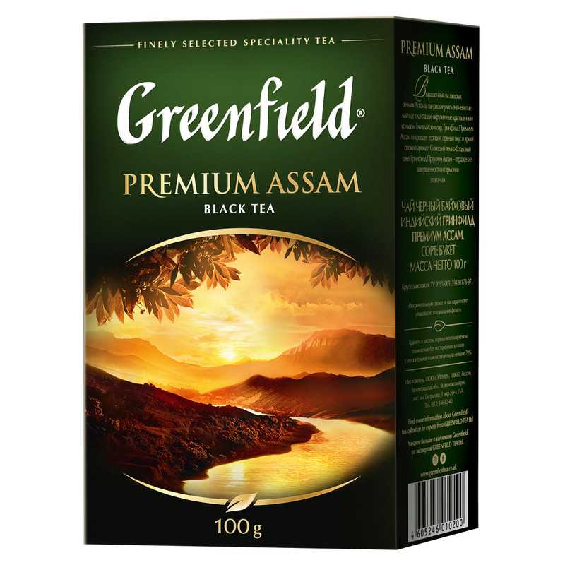 Чай Greenfield Премиум Ассам чёрный индийский, 100г — фото 1