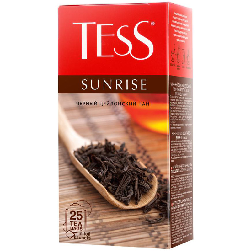 Чай Tess Санрайз чёрный в пакетиках, 25х1.8г — фото 1