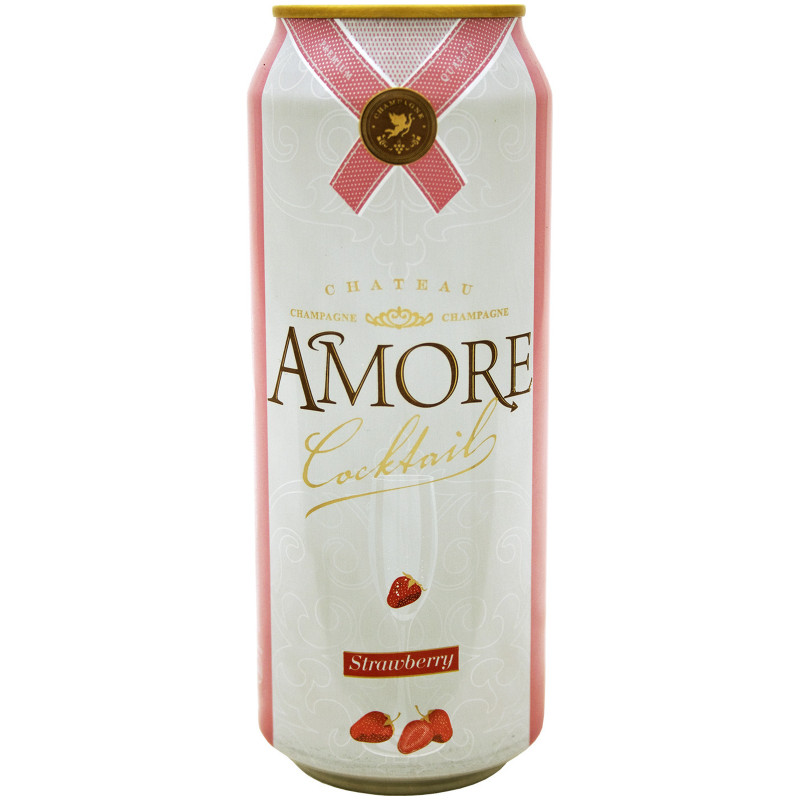 Напиток Amore Шампанское-клубника ароматизированный газированный 7.1%, 450мл