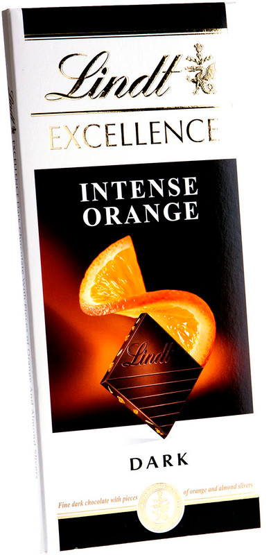 Шоколад тёмный Lindt Excellence с кусочками апельсина и миндаля, 100г