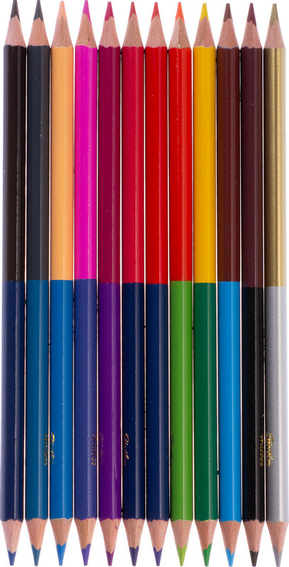 Набор карандашей Hatber двухсторонние 24 цвета, 12шт — фото 5