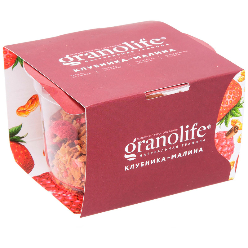 Гранола Granolife клубника-малина, 60г — фото 1