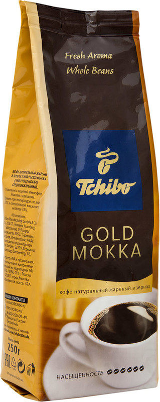 Кофе Tchibo Gold Mokka в зёрнах, 250г — фото 1