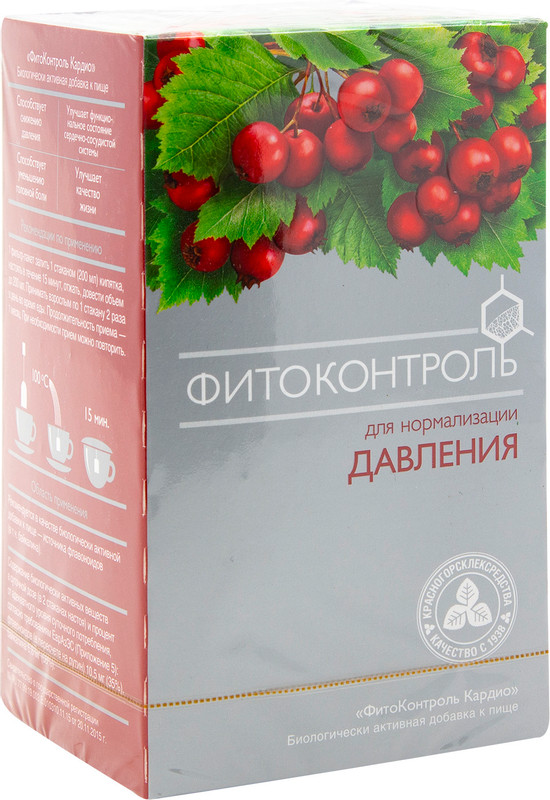 Напиток чайный Фитоконтроль Кардио БАД к пище, 20х1.5г — фото 1