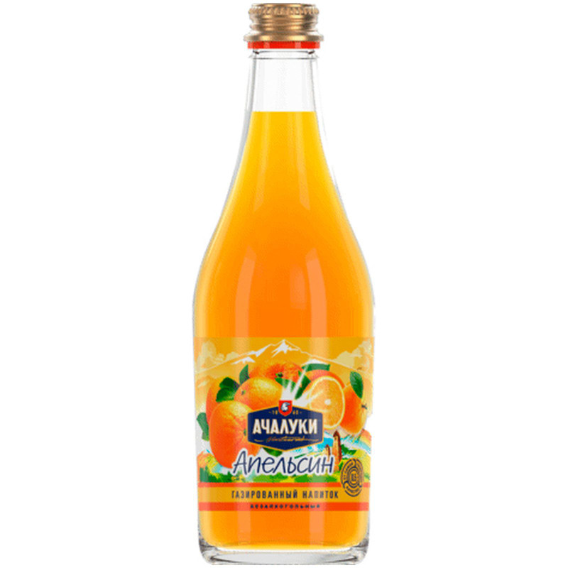 Напиток Ачалуки Апельсин безалкогольный сильногазированный, 500мл