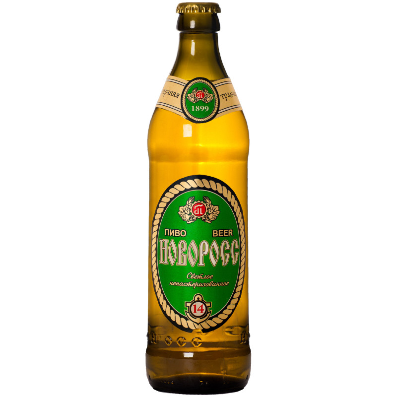 Пиво Новоросс 14 светлое фильтрованное 4.8%, 500мл — фото 1