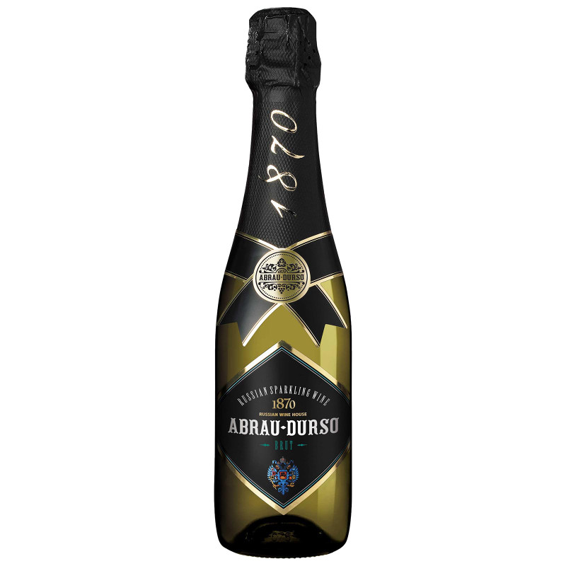 Шампанское Абрау-дюрсо Российское белое брют, 0.375л