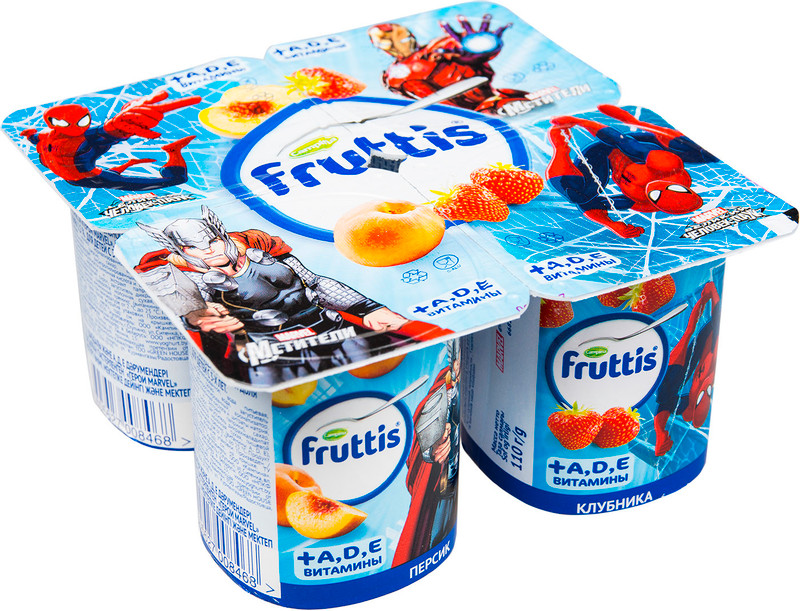 Продукт йогуртный Fruttis Marvel клубника-персик 2.5%, 110г