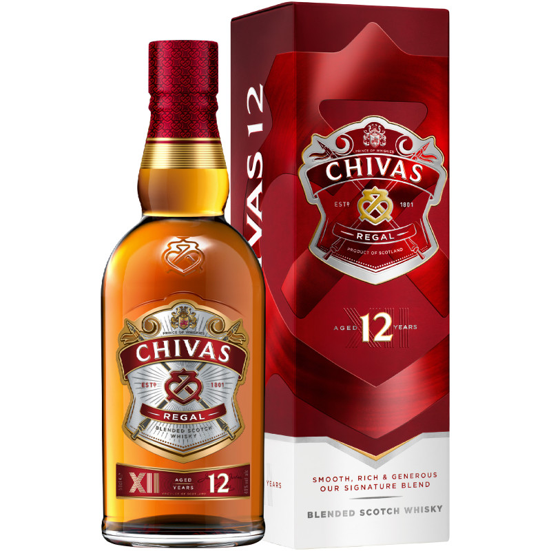 Виски Chivas Regal 12-летний 40% в подарочной упаковке, 500мл