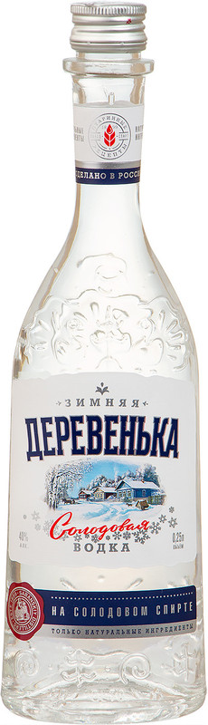 Водка Зимняя деревенька на солодовом спирте Альфа 40%, 250мл - купить с доставкой в Москве в Перекрёстке