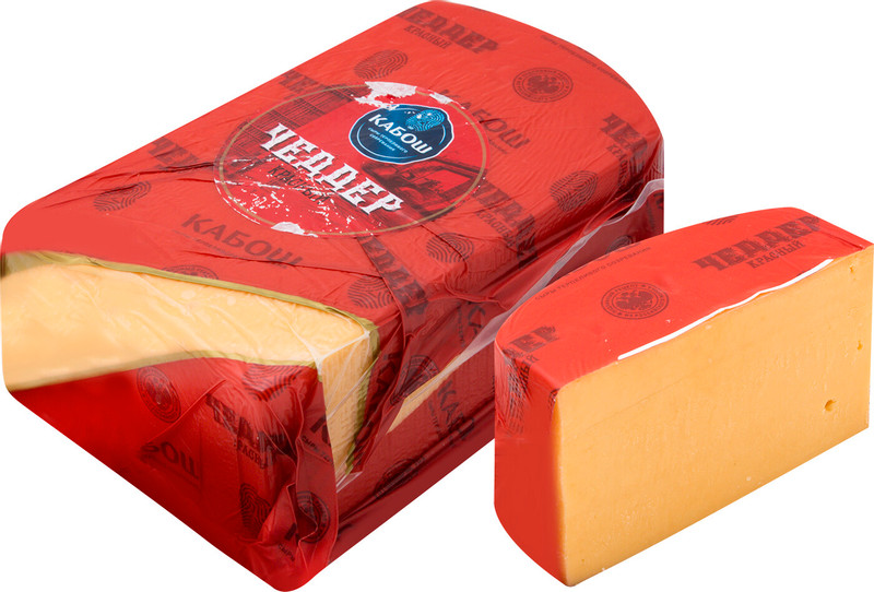 Сыр полутвёрдый Кабош Чеддер красный 49%