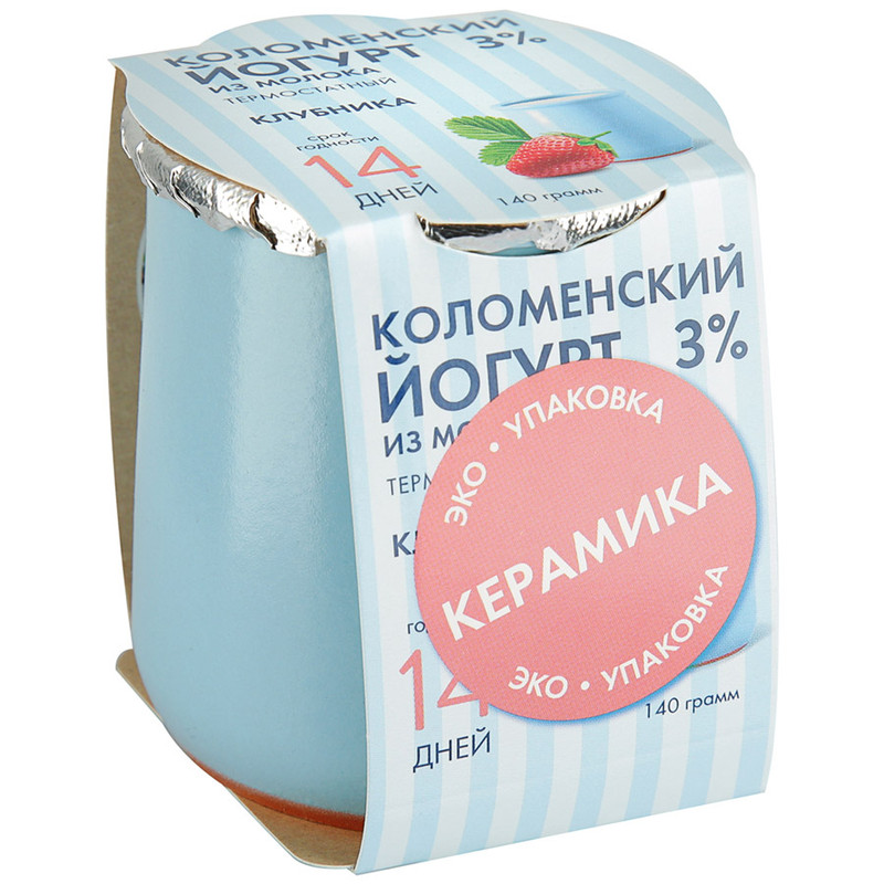 Йогурт Коломенское термостатный клубника 3%, 140г