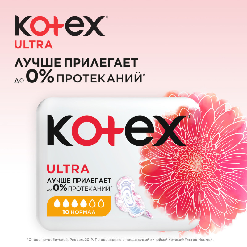 Прокладки Kotex Ultra нормал с крылышками, 10шт — фото 2