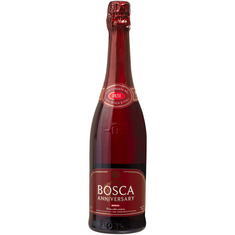 Напиток Bosca Анниверсари винный красный сладкий газированный 7.5%, 0.75л