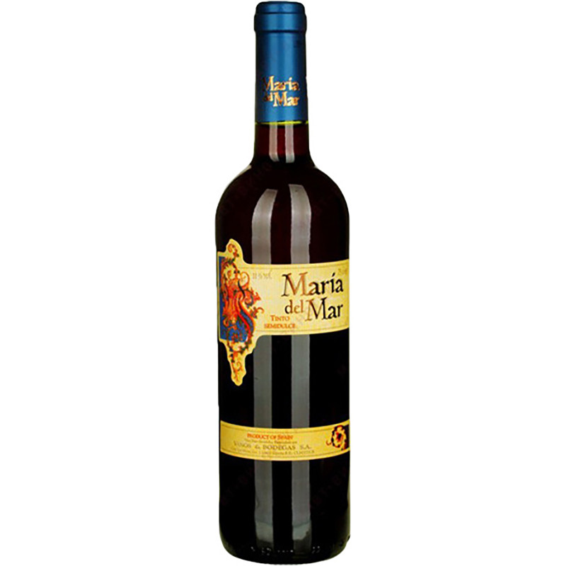Вино Maria del Mar красное полусладкое 11%, 750мл