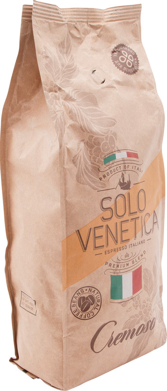 Кофе Solo Venetica Cremoso натуральный жареный в зёрнах, 1кг — фото 1
