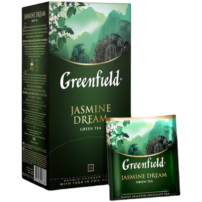 Чай Greenfield Jasmine Dream зелёный в пакетиках, 25х2г — фото 3