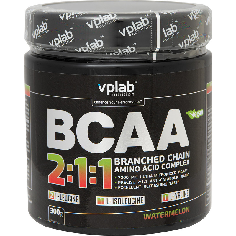 Аминокислоты Vplab BCAA 2:1:1 со вкусом арбуза БАД к пище порошок, 300г