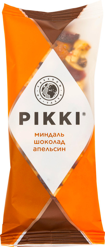Батончик Pikki миндаль-шоколад-апельсин, 35г