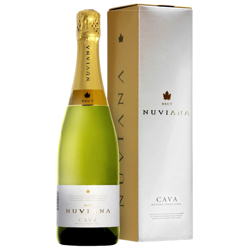 Вино игристое Cava Nuviana Brut выдержанное белое брют 11,5%, 750мл