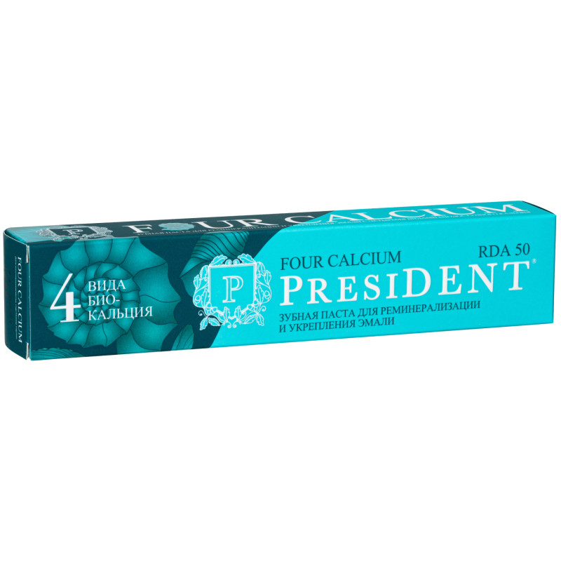 Зубная паста President Four Calcium, 75мл — фото 1