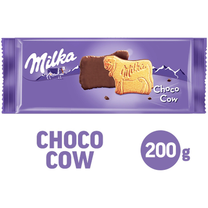 Печенье Milka Biscuits покрытое молочным шоколадом, 200г — фото 1