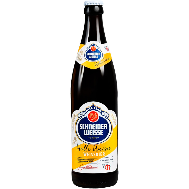 Пиво Schneidr Weisse Helle Weisse Weissbir Tap светлое нефильтрованное неосветленное непастеризованное, 500мл