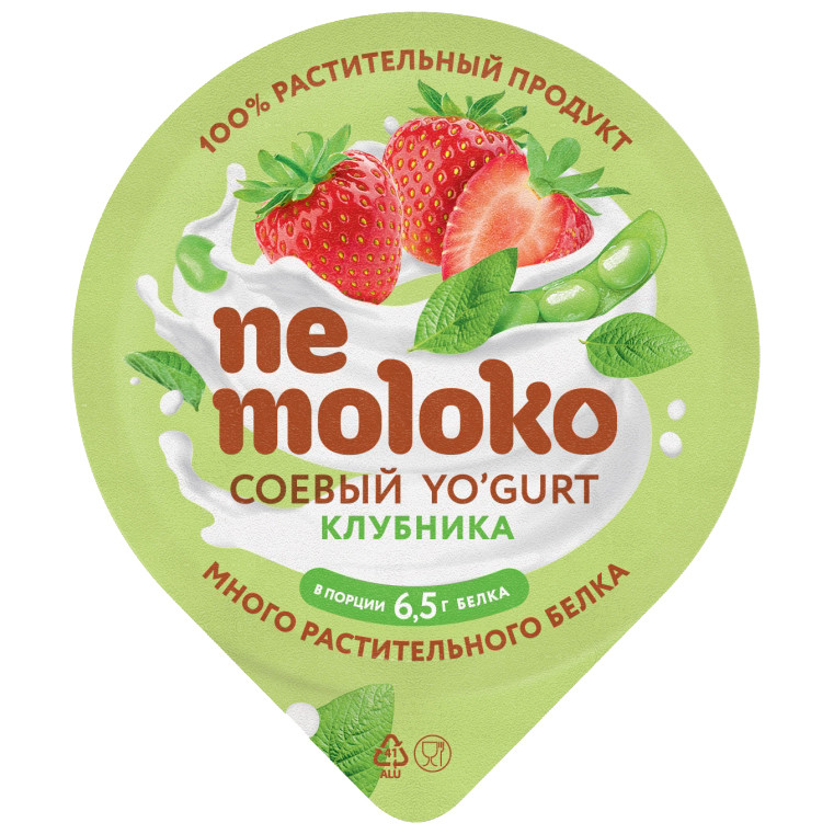 Продукт соевый Nemoloko Yogurt клубника обогащённый для детского питания, 130г — фото 3